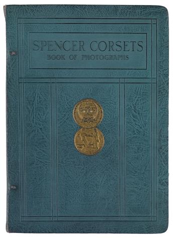 (WOMENS FASHION) A book titled Spencer Corsets Book of Photographs, featuring advertisements, photographs and design descriptions.